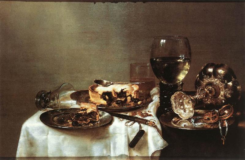 HEDA, Willem Claesz. Breakfast Table with Blackberry Pie sf oil painting image